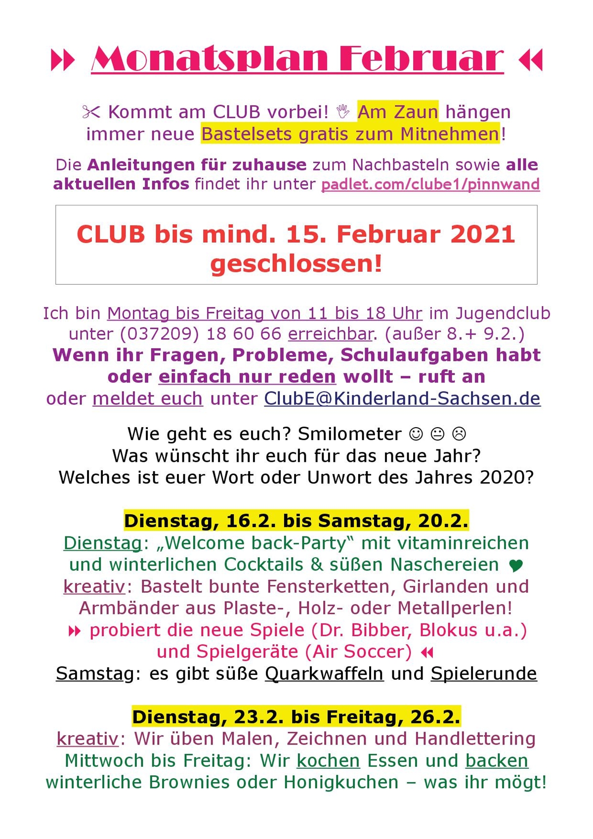 Monatsplan Feb.'21